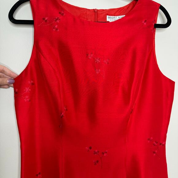 2 Piece Newport News Easy‎ Style Women’s Red 100% silk dress and jacket set - Picture 5 of 10